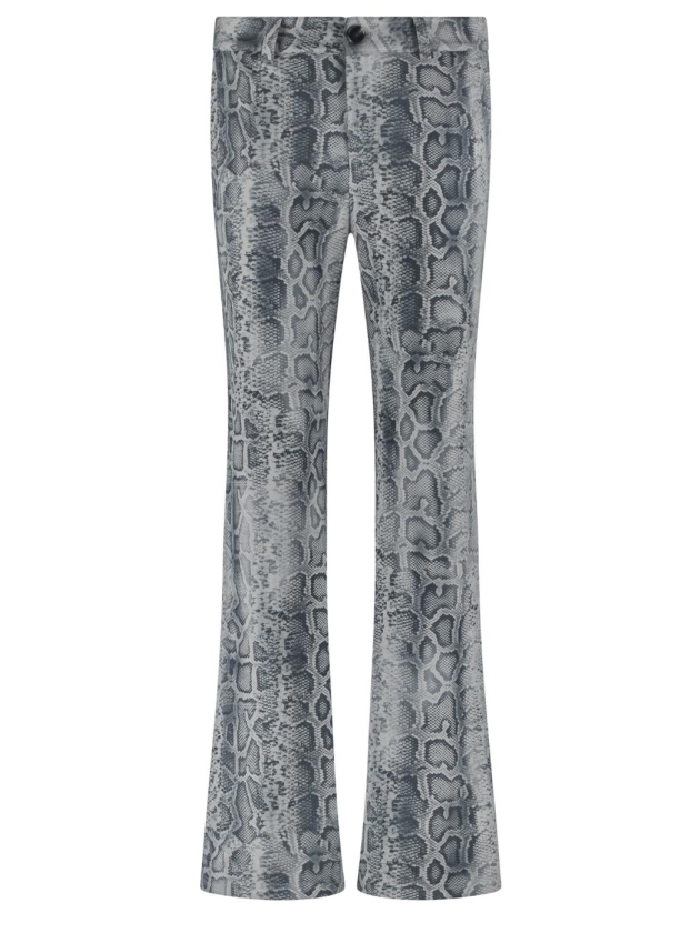 Tramontana Trousers Suedine Grey Snake 009997-Print grey