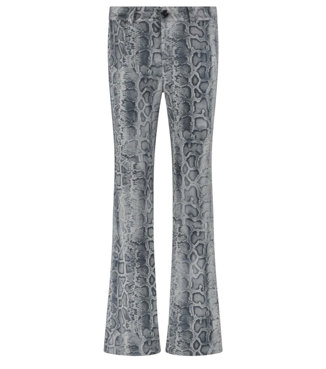 Tramontana Trousers Suedine Grey Snake 009997-Print grey