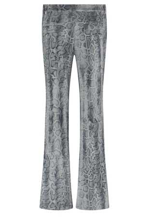 Tramontana Trousers Suedine Grey Snake 009997-Print grey