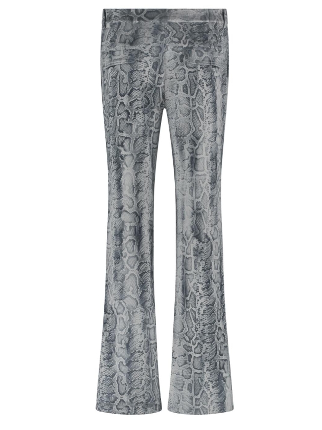 Tramontana Trousers Suedine Grey Snake 009997-Print grey