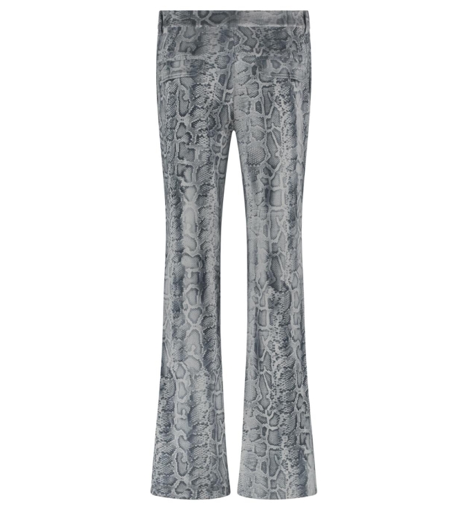 Tramontana Trousers Suedine Grey Snake 009997-Print grey
