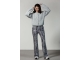 Tramontana Trousers Suedine Grey Snake 009997-Print grey