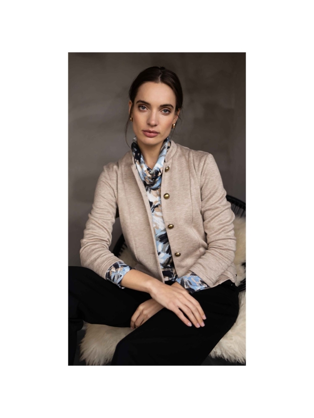 Sarto Fashion Jacket stand-up collar k414 brown