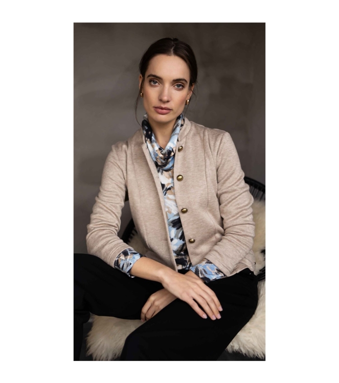Sarto Fashion Jacket stand-up collar k414 brown
