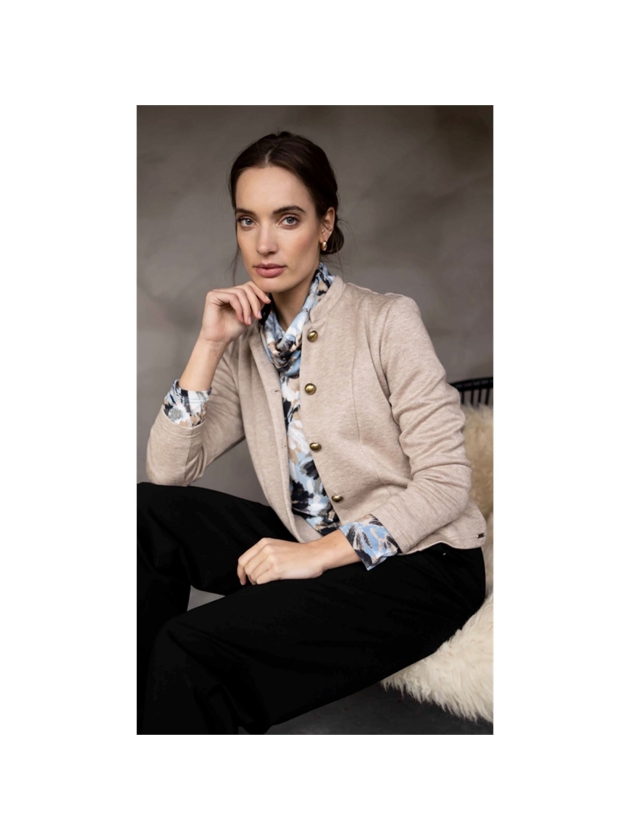 Sarto Fashion Jacket stand-up collar k414 brown