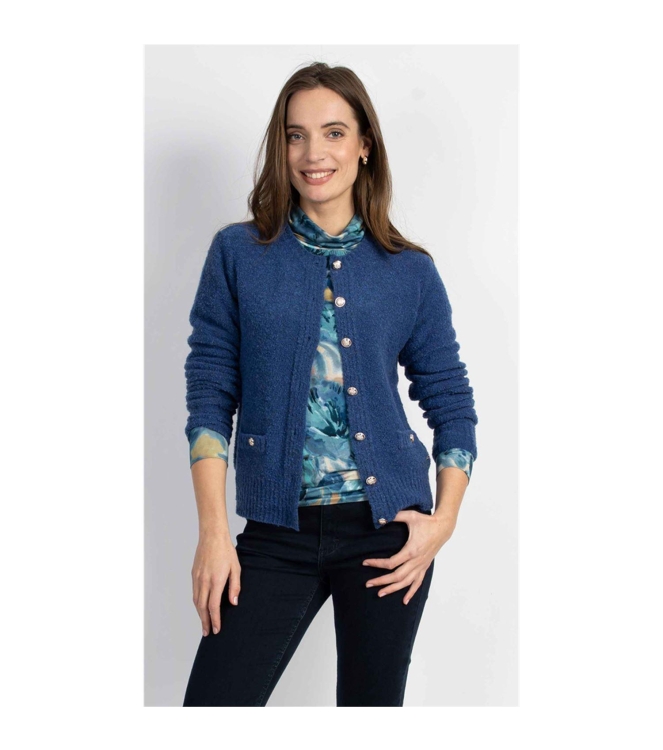Sarto Fashion Cardigan o-neck k730 blue (stone jeans)