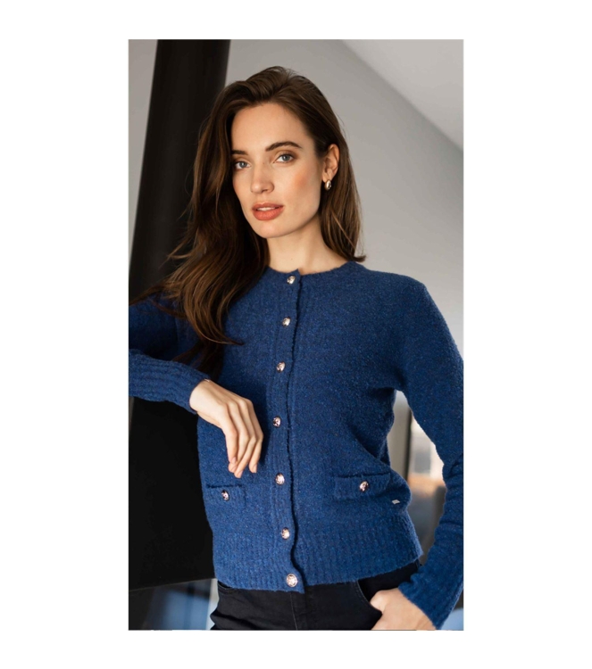 Sarto Fashion Cardigan o-neck k730 blue (stone jeans)