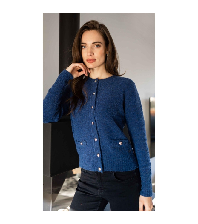 Sarto Fashion Cardigan o-neck k730 blue (stone jeans)