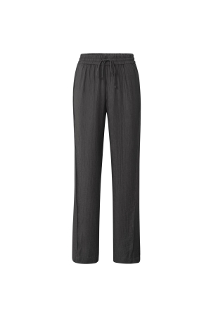 Yaya woven wide leg trousers with c black