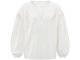 Yaya Woven longsleeve top with vnec 14800 Blanck de blanck white
