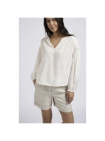 Yaya Woven longsleeve top with vnec 14800 Blanck de blanck white
