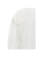 Yaya Woven longsleeve top with vnec 14800 Blanck de blanck white