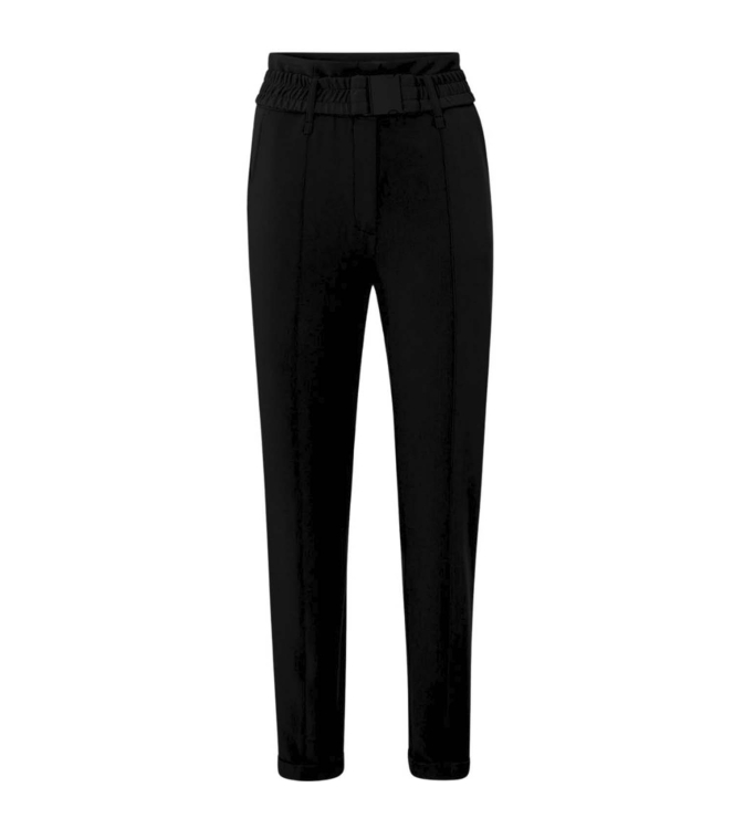 Yaya Woven high waist trousers with 00001 Black