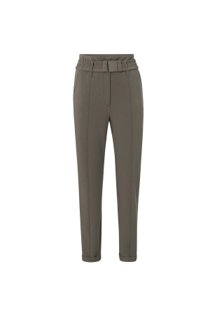 Yaya Woven high waist trousers with 81304 Falcon brown