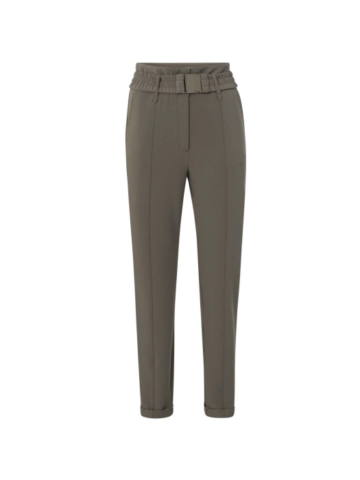 Yaya Woven high waist trousers with 81304 Falcon brown