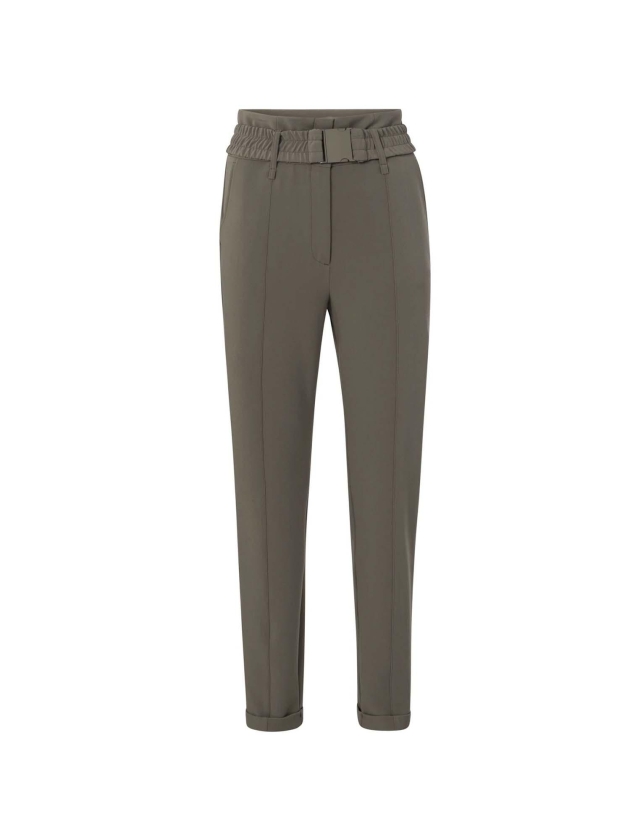 Yaya Woven high waist trousers with 81304 Falcon brown
