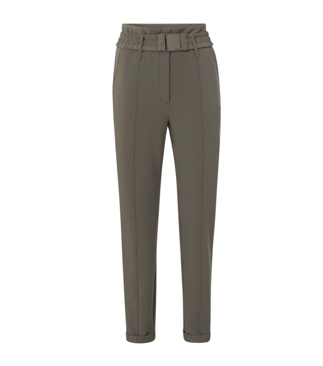 Yaya Woven high waist trousers with 81304 Falcon brown