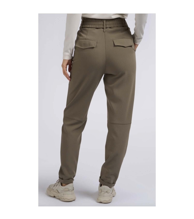 Yaya Woven high waist trousers with 81304 Falcon brown