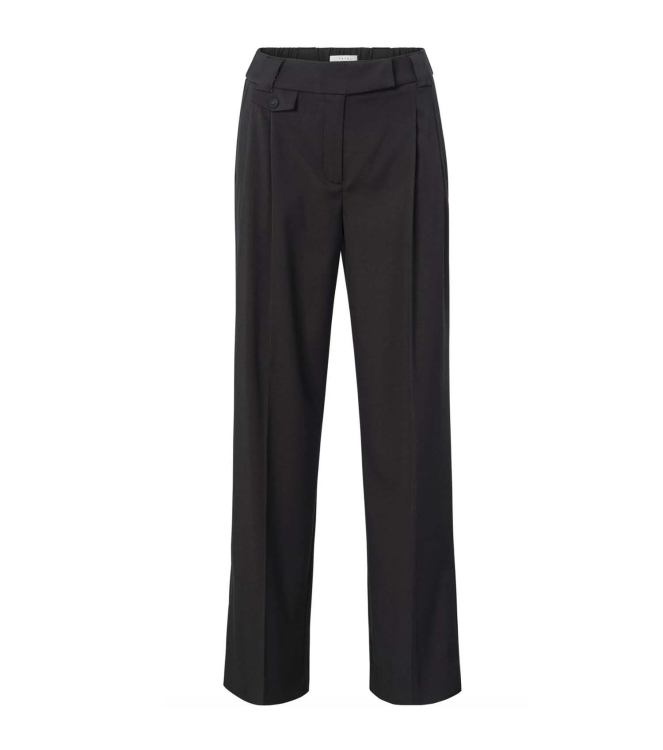 Yaya wide leg trousers with pocket 999442 Anthracite mel