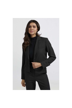 Yaya Short soft pinstripe blazer 999441 Anthracite dessin