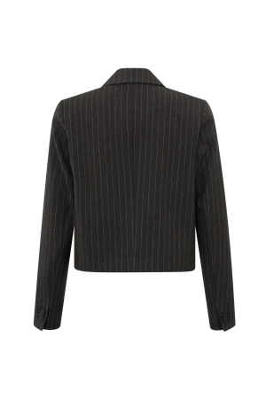 Yaya Short soft pinstripe blazer 999441 Anthracite dessin