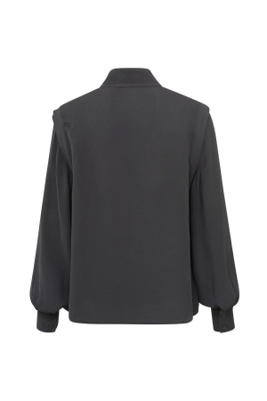 Yaya Turtle top w. zip Anthracite silver