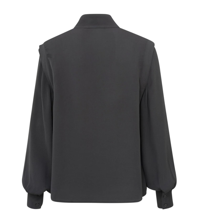 Yaya Turtle top w. zip Anthracite silver