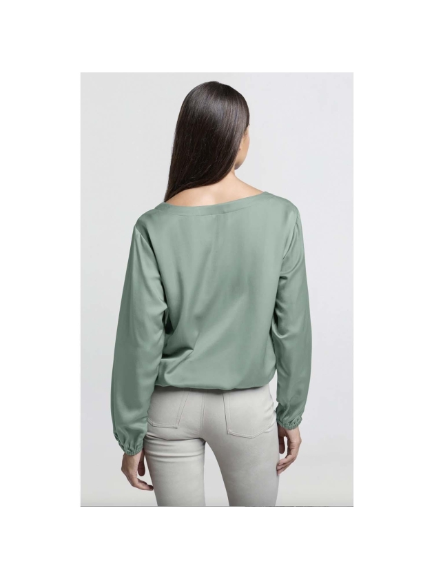 Yaya Woven blouson top 99956 Jade green
