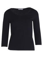 YBLS T-shirt Round Neck With Lurex 3/4 S Blauwdonker