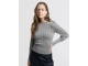 Yaya Lurex pointelle sweater light metal grey