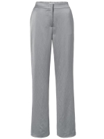 Yaya Woven satin wide leg trousers 80328 Light metal grey