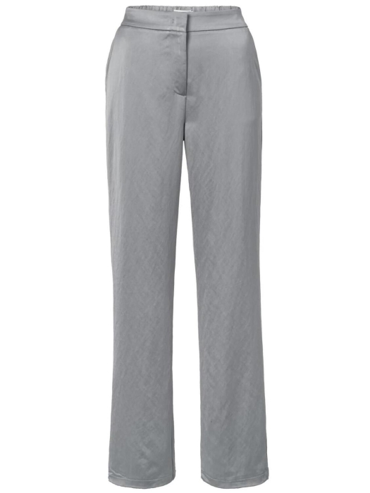 Yaya Woven satin wide leg trousers 80328 Light metal grey