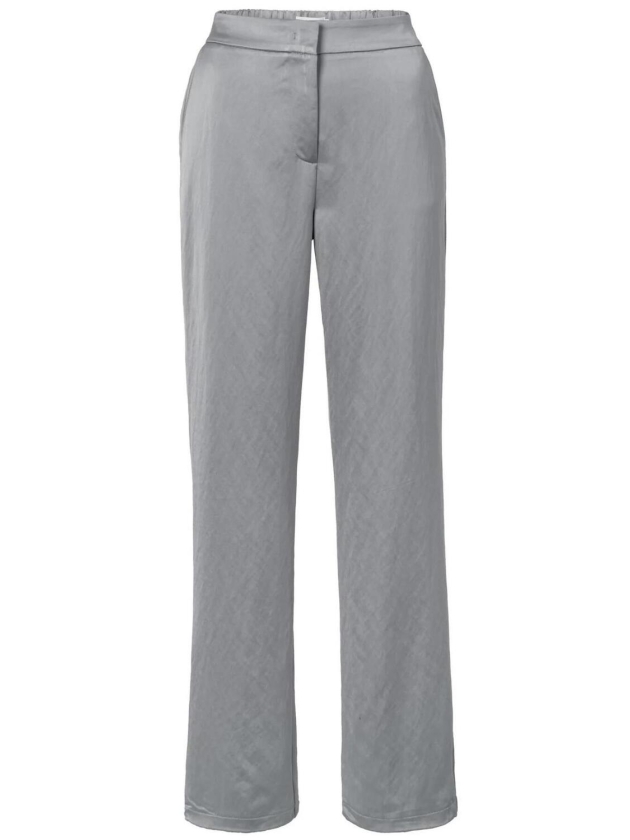 Yaya Woven satin wide leg trousers 80328 Light metal grey