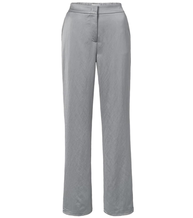 Yaya Woven satin wide leg trousers 80328 Light metal grey