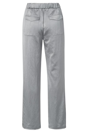 Yaya Woven satin wide leg trousers 80328 Light metal grey