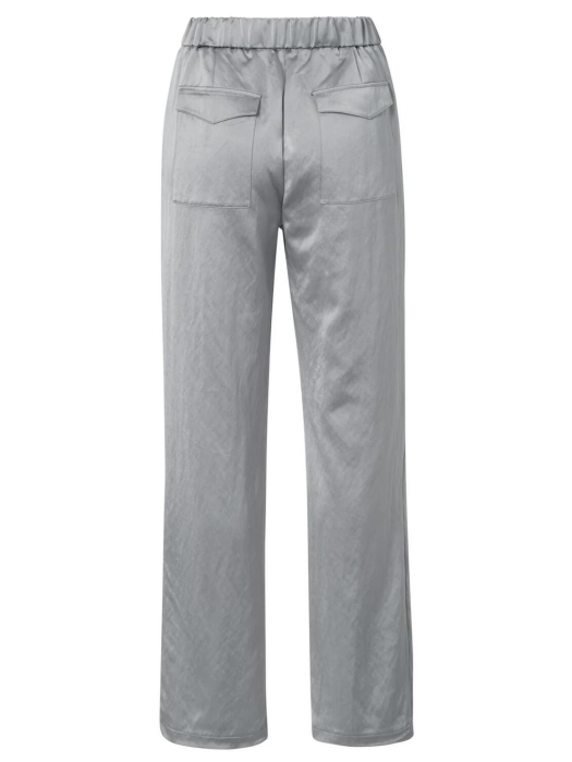 Yaya Woven satin wide leg trousers 80328 Light metal grey