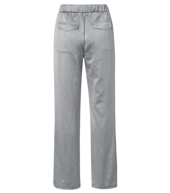 Yaya Woven satin wide leg trousers 80328 Light metal grey
