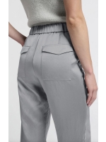 Yaya Woven satin wide leg trousers 80328 Light metal grey