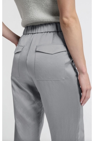 Yaya Woven satin wide leg trousers 80328 Light metal grey