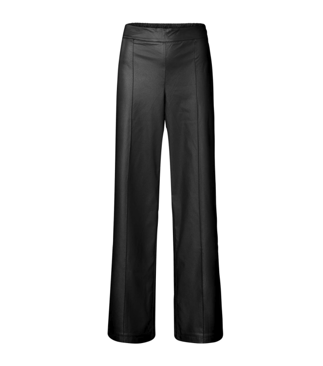 Yaya Faux leather metallic wide leg Black