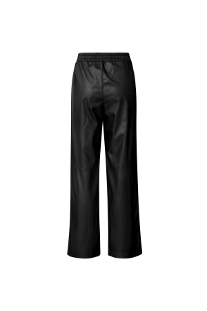 Yaya Faux leather metallic wide leg Black