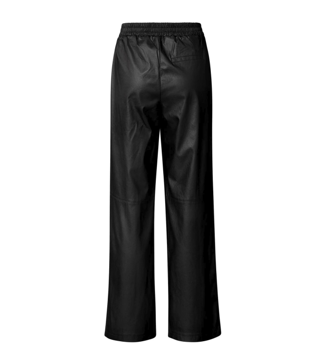 Yaya Faux leather metallic wide leg Black