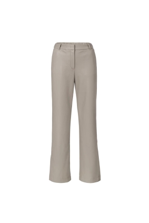 Yaya Faux leather wide leg trousers Moon rock dark sand