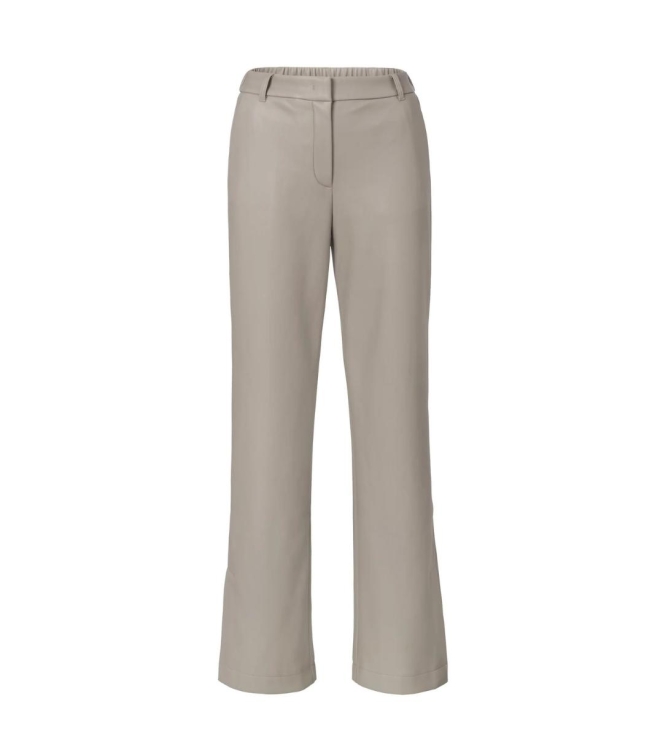 Yaya Faux leather wide leg trousers Moon rock dark sand