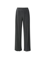 Yaya Jersey plisse wide leg trouser Dark metal grey