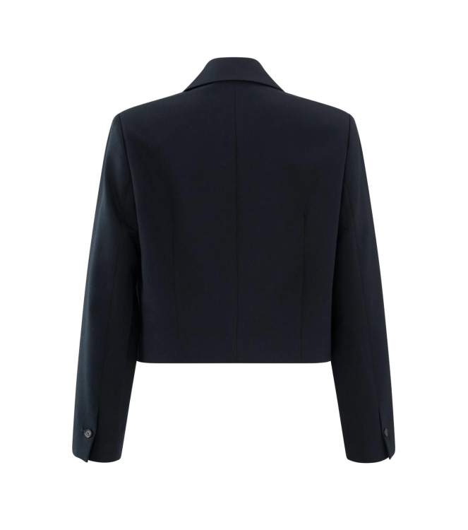 Yaya Woven cropped blazer with flap 94009 Outer space blue