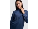 Yaya Satin turtle neck blouse top w Outerspace blue