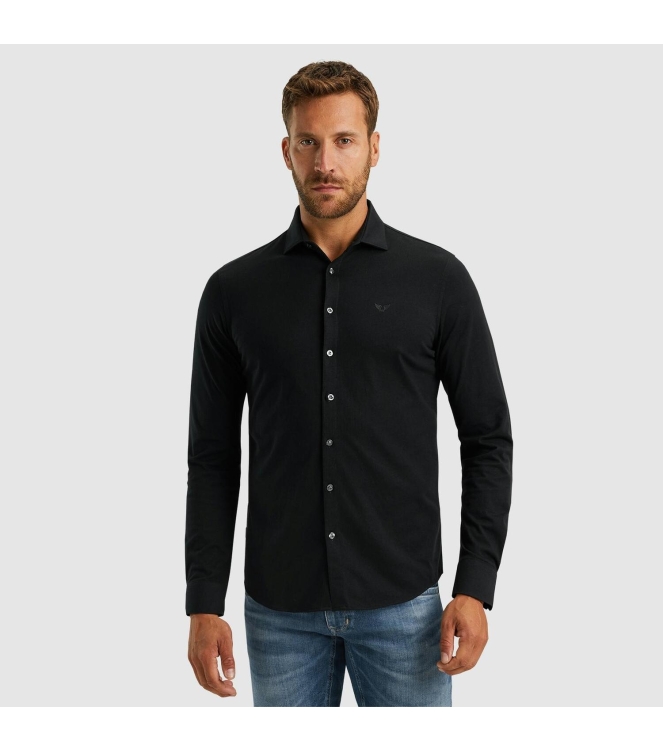 PME Legend Long Sleeve Shirt Satin Jersey 999 Black