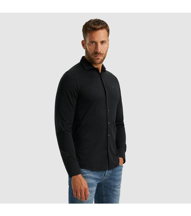 PME Legend Long Sleeve Shirt Satin Jersey 999 Black