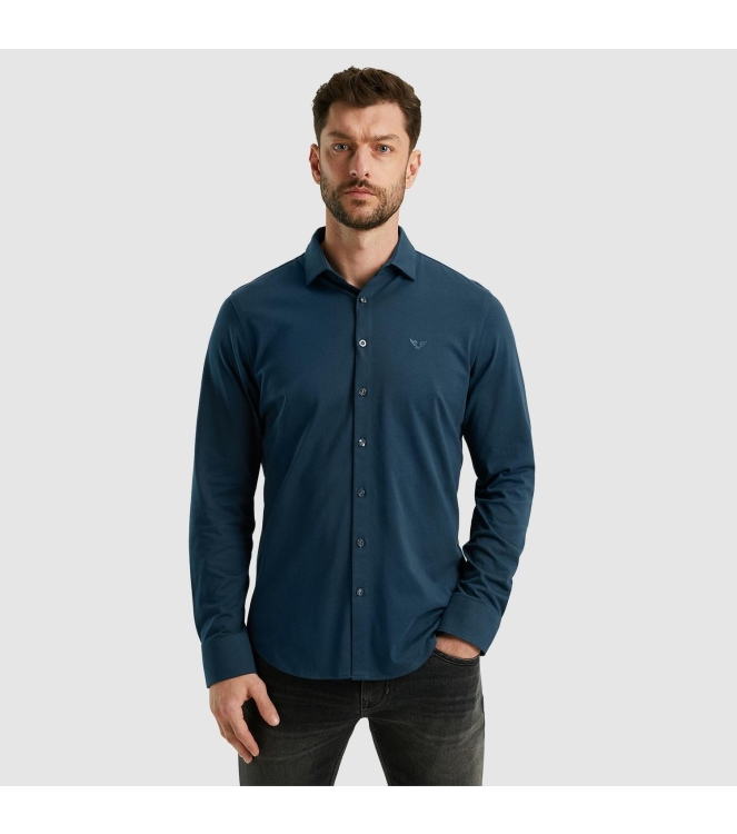 PME Legend Long Sleeve Shirt Satin Jersey 5286 navy blazer